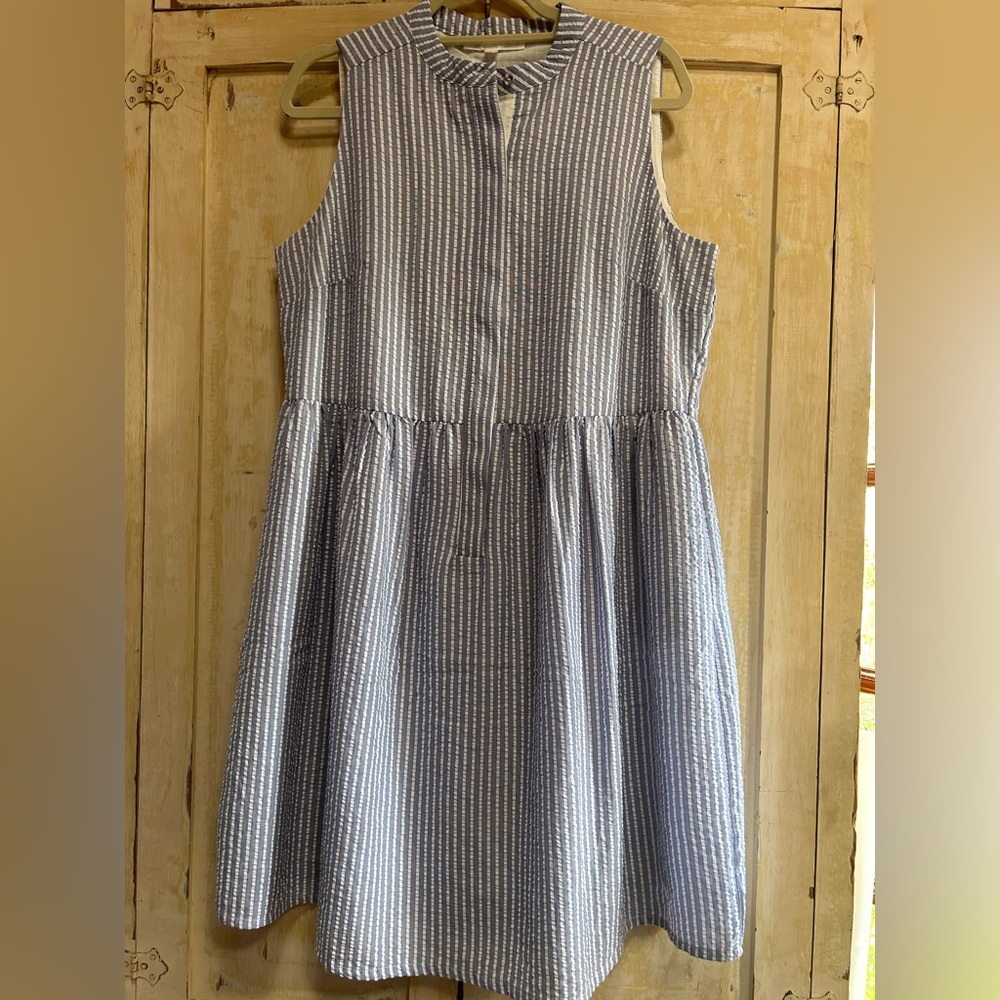 Blue Gingham Lining Dress - New